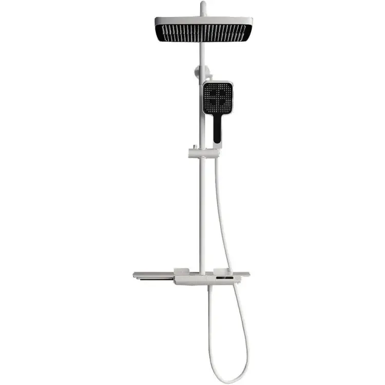 Душевая стойка RGW SP-34-W белая, головной душ/термостат (ручной душ, шланг 1,5 м) 51140134-03