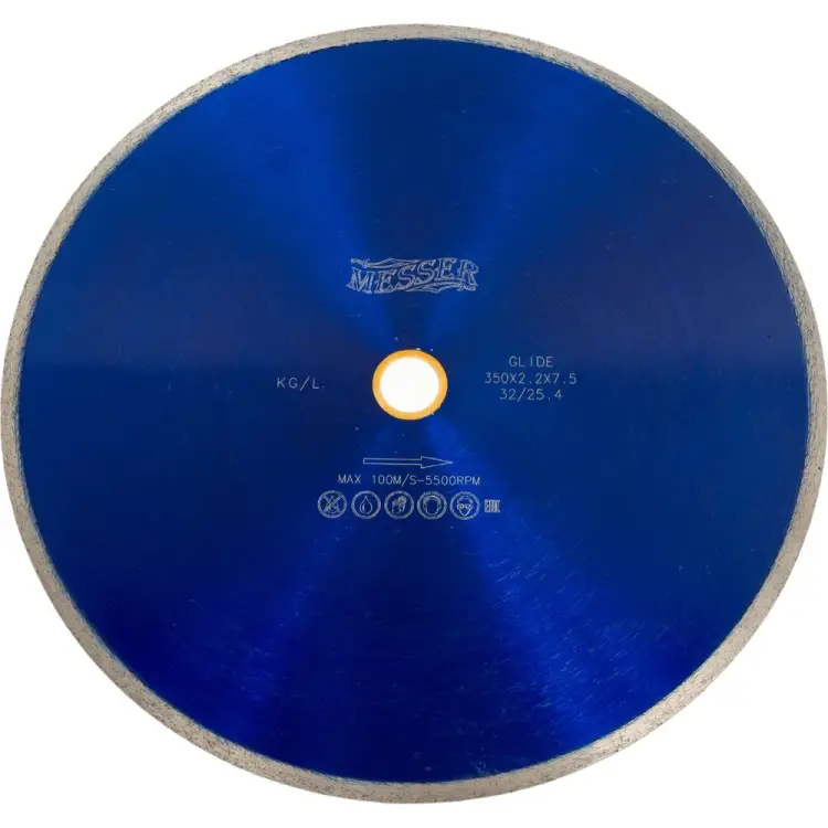 Алмазный диск по керамограниту MESSER 350D-2.2T-7.5W-32/25,4H 01-27-350 Алмазный диск по керамограниту MESSER 350D-2.2T-7.5W-32/25,4H 01-27-350