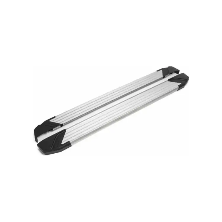 Пороги на автомобиль для Volkswagen Amarok I рестайлинг 2016-2019 г.в. Rival Silver F193AL.5803.2