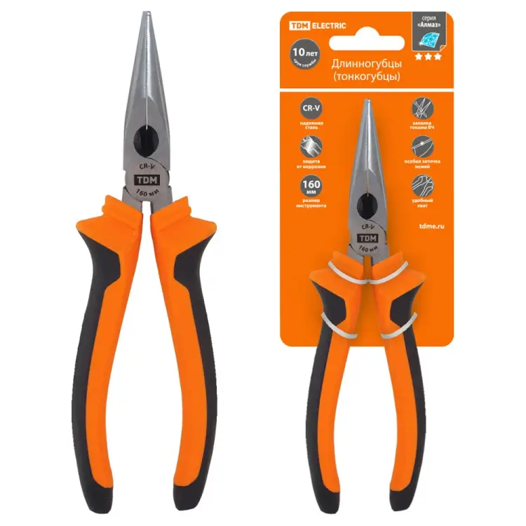 Длинногубцы тонкогубцы TDM ELECTRIC SQ1011-0202