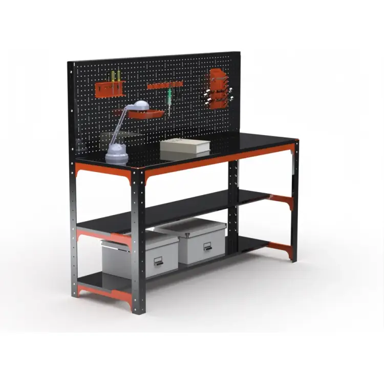 Стол металлический ООО Металекс серия KIT 750x1500x500 + перфопанель с комплектом аксессуаров), О, рост Ч , рост 201228