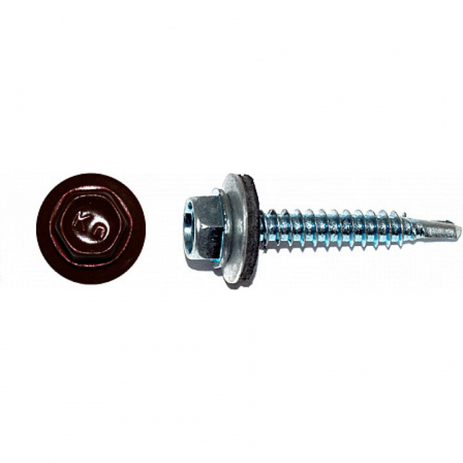 Кровельный саморез КРЕП-КОМП 4,8x70 RAL3005 красное вино 1500 шт.