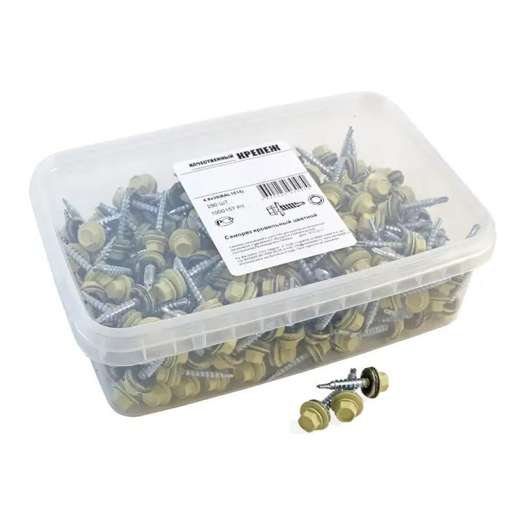 Кровельный саморез качественный крепеж 4,8/29 RAL1014290 слоновая кость (290 шт.) 1000157