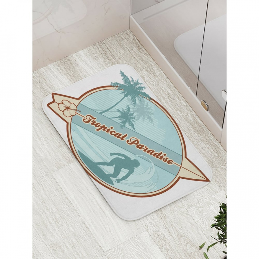 Противоскользящий коврик для ванной, сауны, бассейна JOYARTY Тропический рай