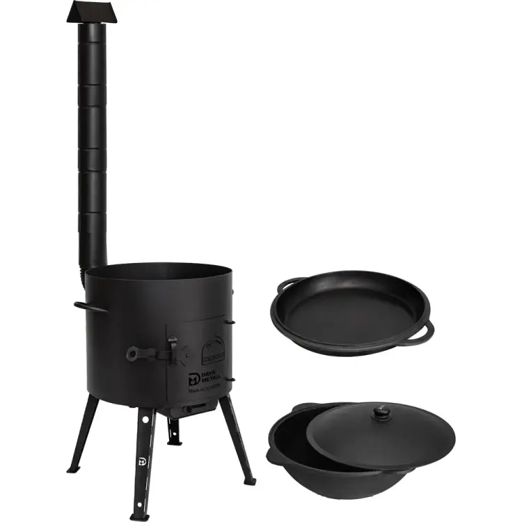 Печь Davr Metall печь+казан22(круг)+сковорода Печь Davr Metall печь+казан22(круг)+сковорода