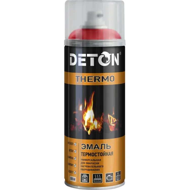 Термостойкая аэрозольная эмаль Deton THERMO 126940 Термостойкая аэрозольная эмаль Deton THERMO 126940