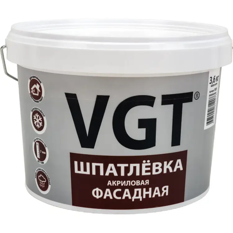 Фасадная шпатлевка VGT 11602946 Фасадная шпатлевка VGT 11602946