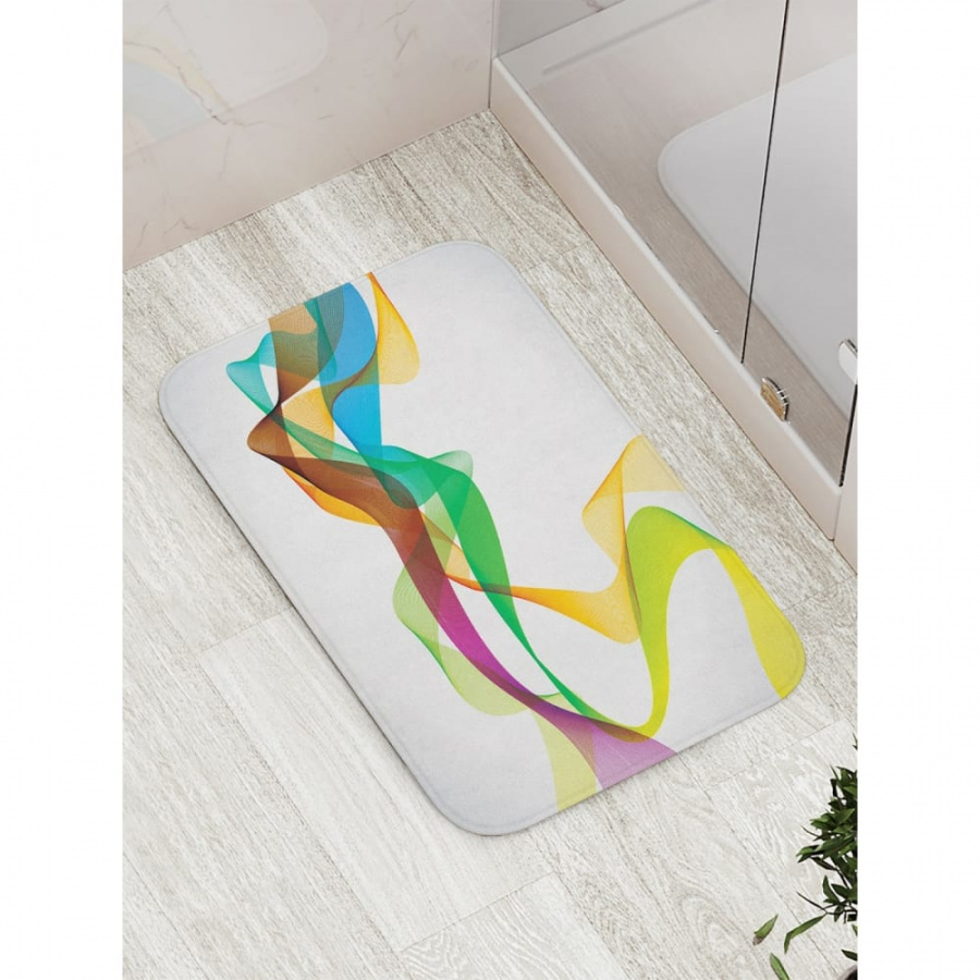 Противоскользящий коврик для ванной, сауны, бассейна JOYARTY Краски путешественники
