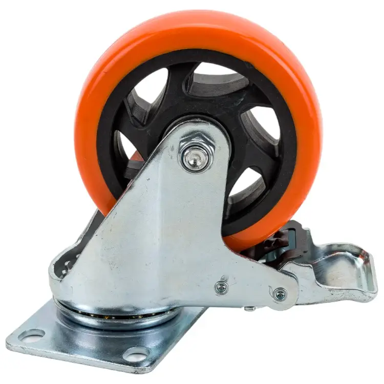 Большегрузное полиуретановое поворотное колесо MFK-TORG PVC Medium 4024100 PVC