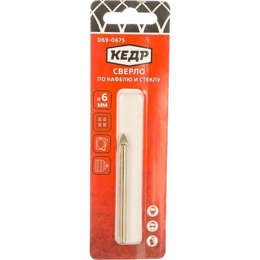 Сверло по кафелю и стеклу Кедр 28126