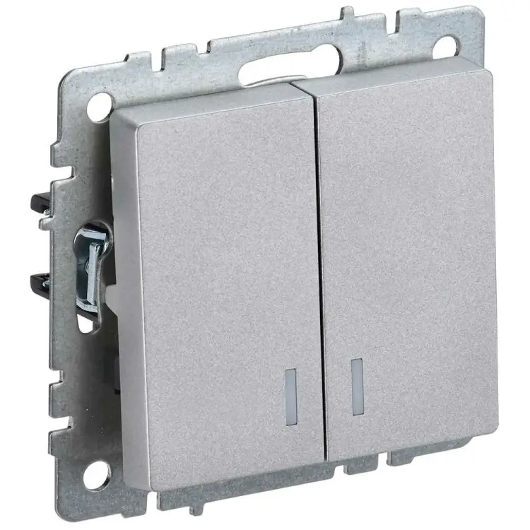 Двухклавишный выключатель IEK Brite вс10-2-1-бра BR-V20-1-10-K47