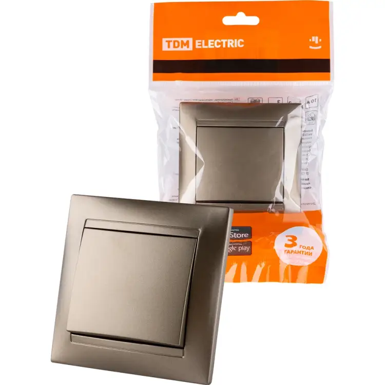 Одноклавишный выключатель TDM ELECTRIC Лама SQ1815-0701