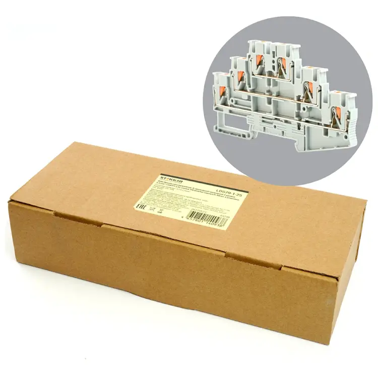 Пружинный шестипроводной проходной зажим STEKKER ЗНИ - 2,5 49248