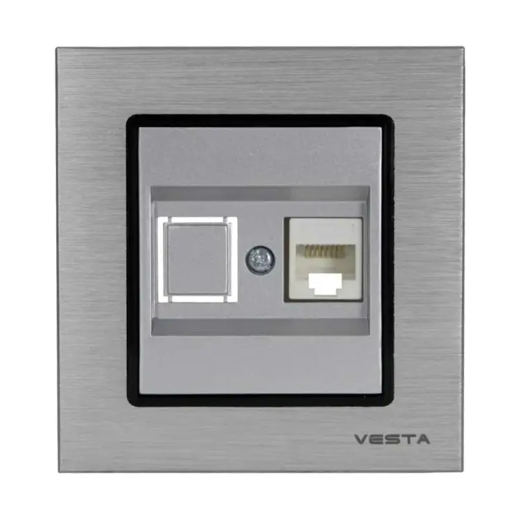 Розетка для сетевого кабеля Vesta Electric Exclusive Silver Metallic FRZ00041014SER