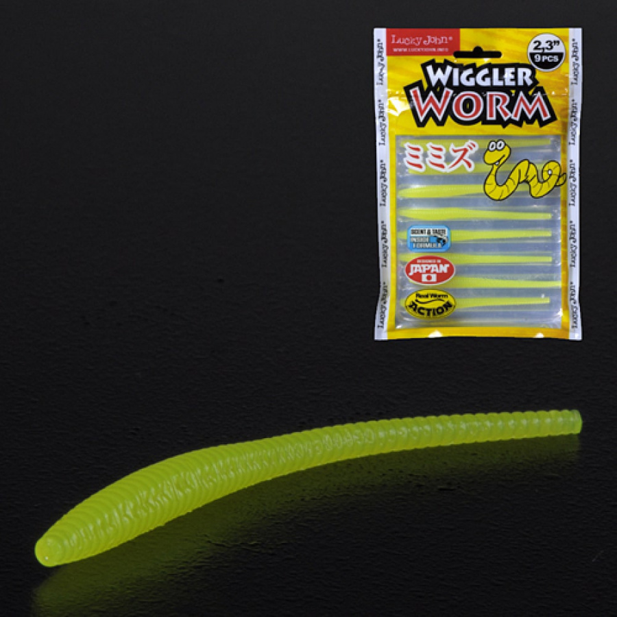 Съедобные искусственные слаги Lucky John LJ Pro Series WIGGLER WORM