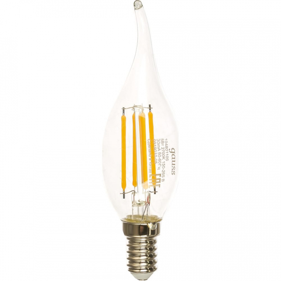 Лампа Gauss LED Filament Candle tailed E14 5W 2700K