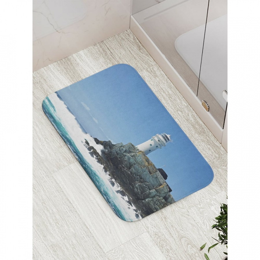 Противоскользящий коврик для ванной, сауны, бассейна JOYARTY Маяк на обрыве
