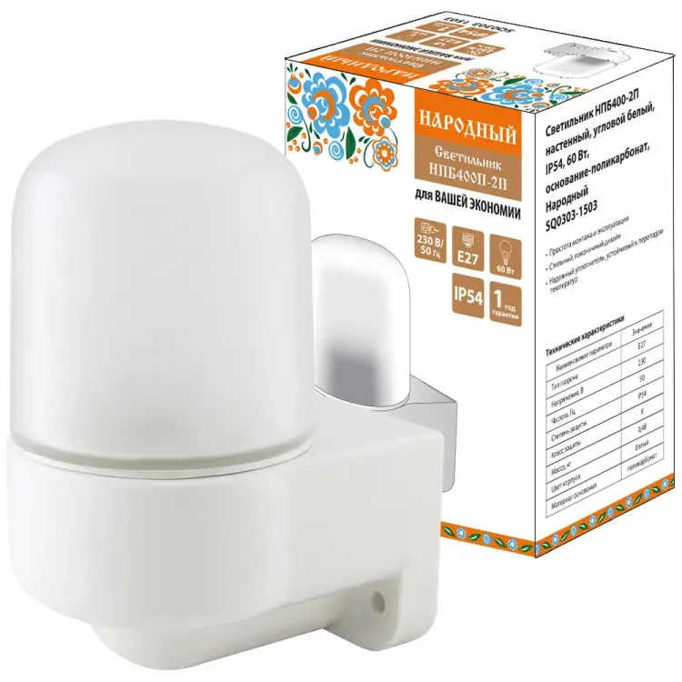 Настенный угловой светильник TDM ELECTRIC НПБ400-2П SQ0303-1503