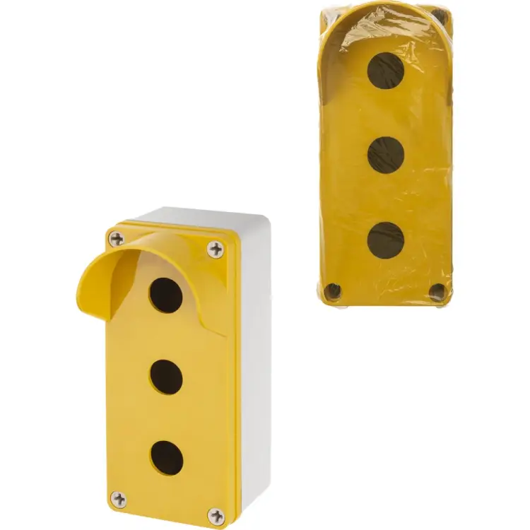 Корпус TDM ELECTRIC КП103 c козырьком для кнопок 3 места IP66 ABS желтый SQ0705-0013