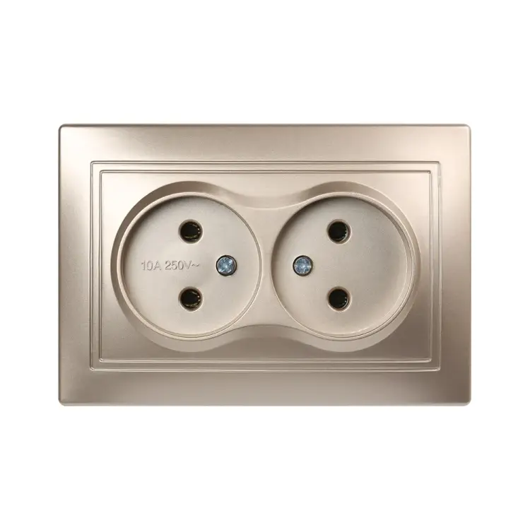 Двухместная розетка Smartbuy Венера SBE-01c-10-S2-N-c