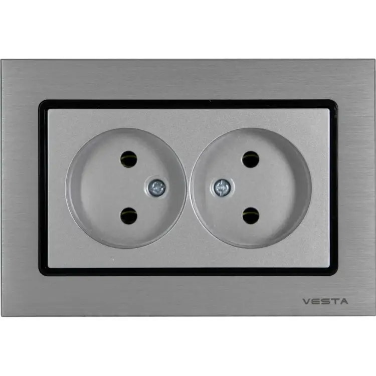 Двойная розетка Vesta Electric Exclusive Silver Metallic FRZ00041021SER