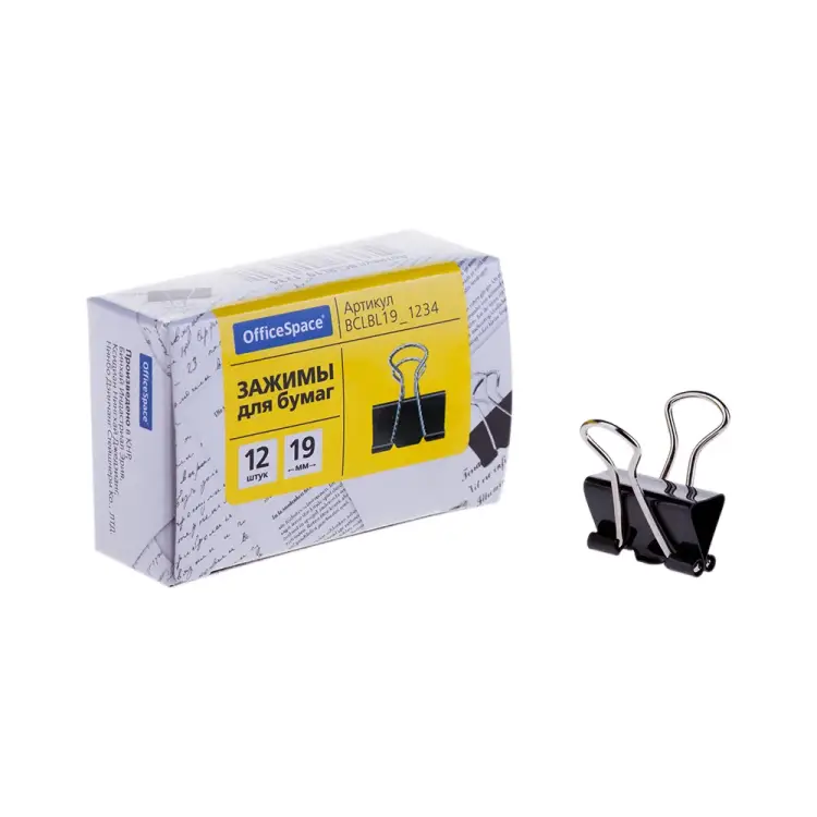 Зажимы для бумаг OfficeSpace BCLBL19_1234