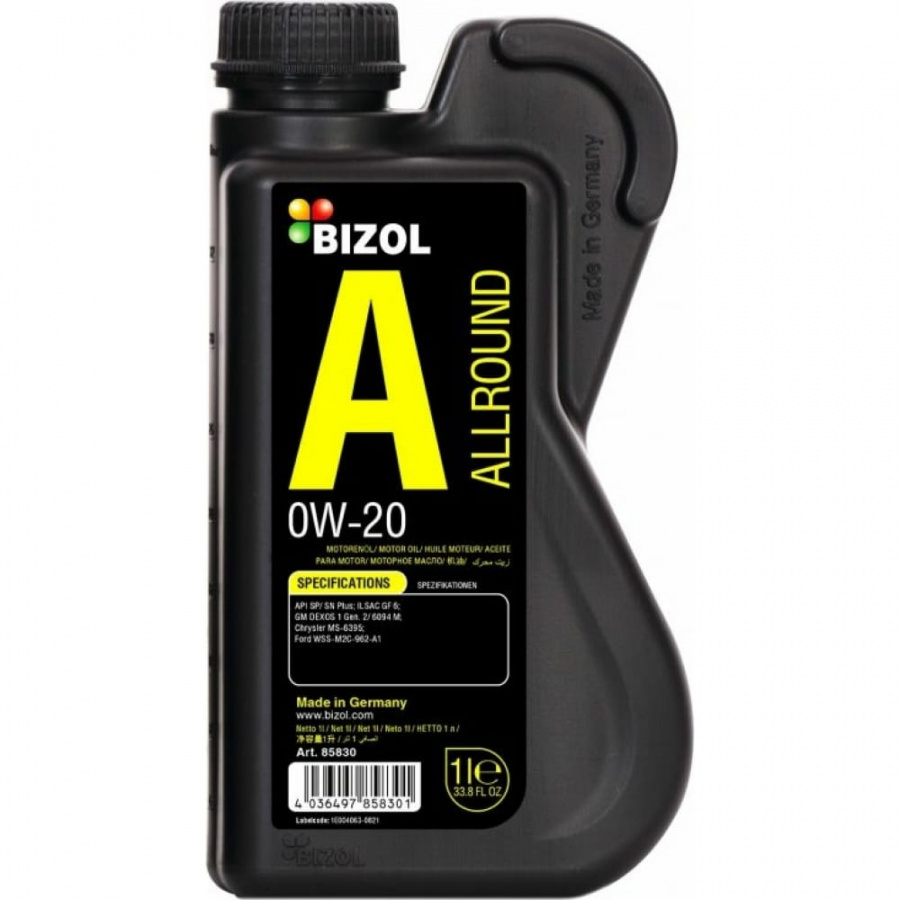 НС-синтетическое моторное масло Bizol Allround 0W-20, SP, GF-6A