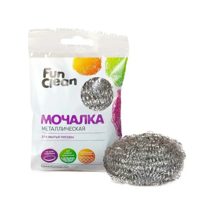 Металлическая оцинкованная спиральная мочалка для посуды Fun Clean 6530