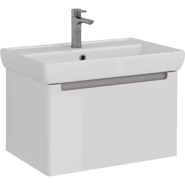 Тумба Lemark BUNO MINI 70 см под 1 раковину, подвесная, 1 ящик, цвет планки: Серый, цвет корпуса, фасада: Белый г LM05BM70T Тумба Lemark BUNO MINI 70 см под 1 раковину, подвесная, 1 ящик, цвет планки: Серый, цвет корпуса, фасада: Белый г LM05BM70T