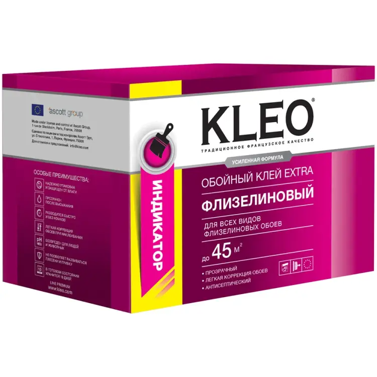 Сыпучий клей для флизелиновых обоев KLEO 030 EXTRA 45 Инд Сыпучий клей для флизелиновых обоев KLEO 030 EXTRA 45 Инд