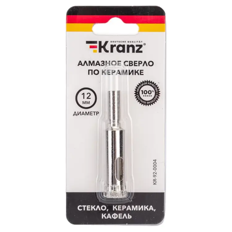 Алмазное сверло по керамограниту, керамике и стеклу KRANZ KR-92-0004