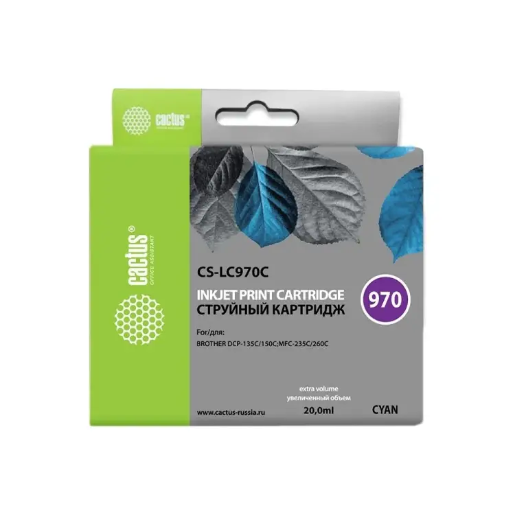 Картридж струйный для Brother DCP-135C/150C/MFC-235C/260C Cactus CS-LC970C 807010