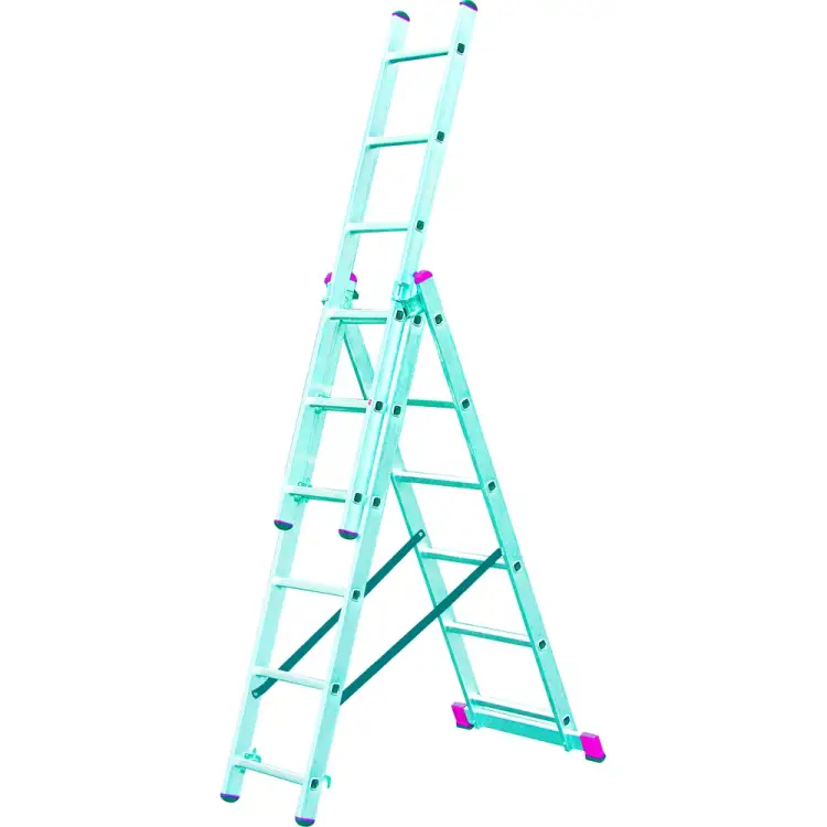 Алюминиевая трехсекционная лестница Krause Corda 3х6 013361