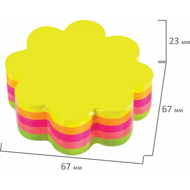 Фигурный блок самоклеящийся BRAUBERG НЕОН 126691