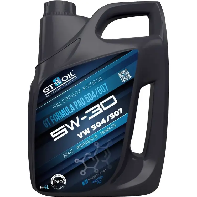 Моторное масло GT OIL GT Formula PAO 504/507, SAE 5W-30, API SN 8809059409732