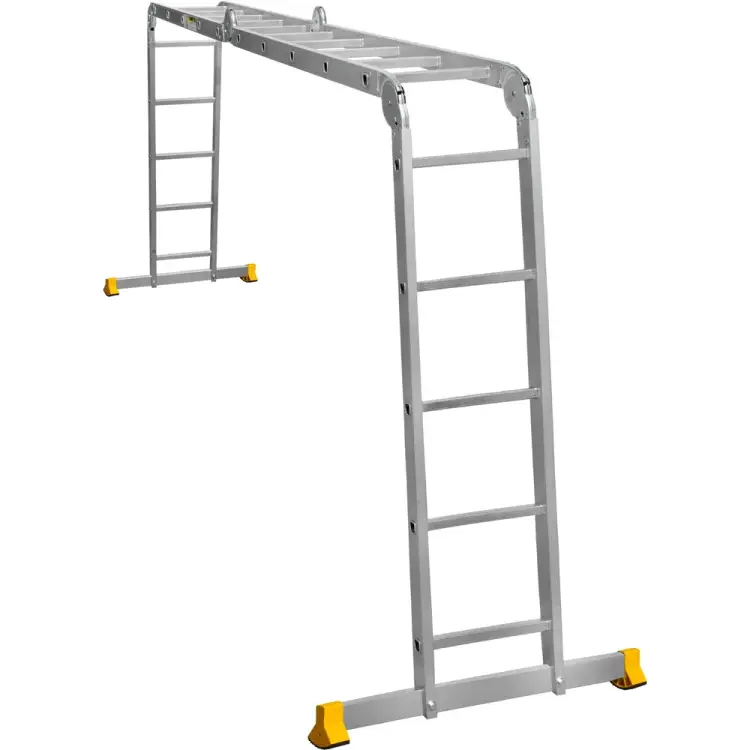 Алюминиевая двухсекционная шарнирная лестница Алюмет Серия Т4 Т 455 Алюминиевая двухсекционная шарнирная лестница Алюмет Серия Т4 Т 455