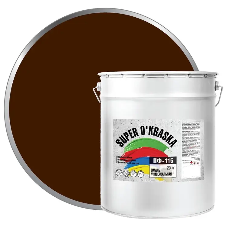 Эмаль super maler Коричневый 20кг Лк-00005653 Эмаль super maler Коричневый 20кг Лк-00005653