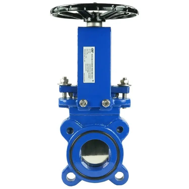 Ножевая чугунная межфланцевая двухсторонняя шиберная задвижка DN.ru D040-04719