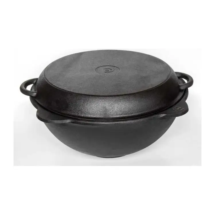 Чугунный казан Davr Metall казан8(плоск)+крыш(сков)8л