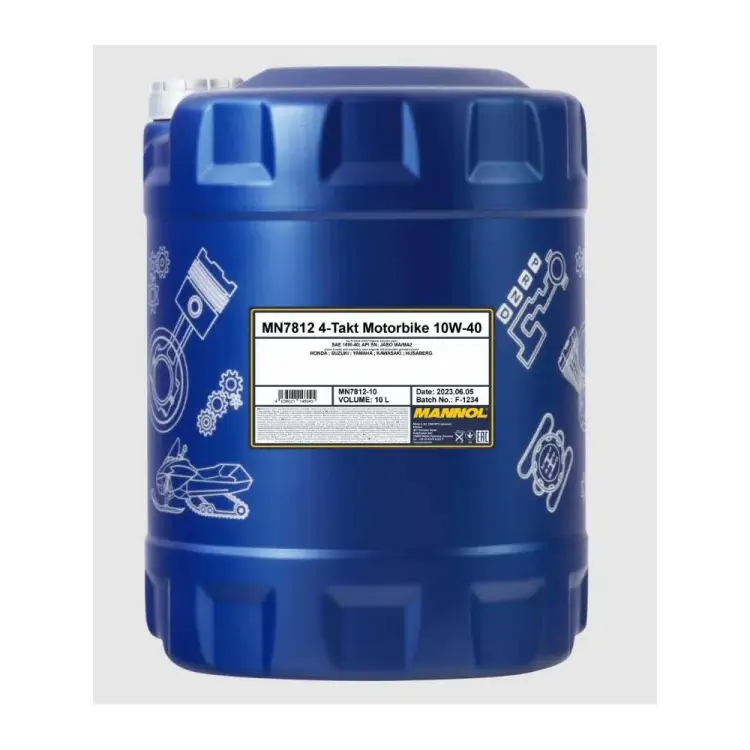 Четырехтактное синтетическое моторное масло для мотоциклов MANNOL MOTORBIKE 10W-40 781210
