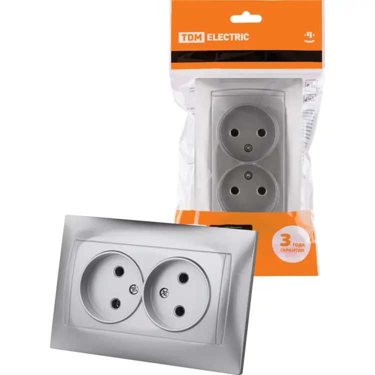 Двойная розетка TDM ELECTRIC Лама SQ1815-0224