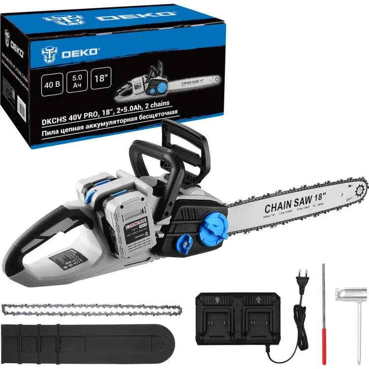 Цепная аккумуляторная бесщеточная пила DEKO DKCHS 40V PRO 085-2020 Цепная аккумуляторная бесщеточная пила DEKO DKCHS 40V PRO 085-2020