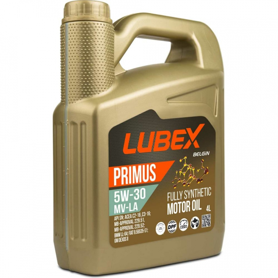 Синтетическое моторное масло Lubex PRIMUS MV-LA 5W-30 SN C2/C3