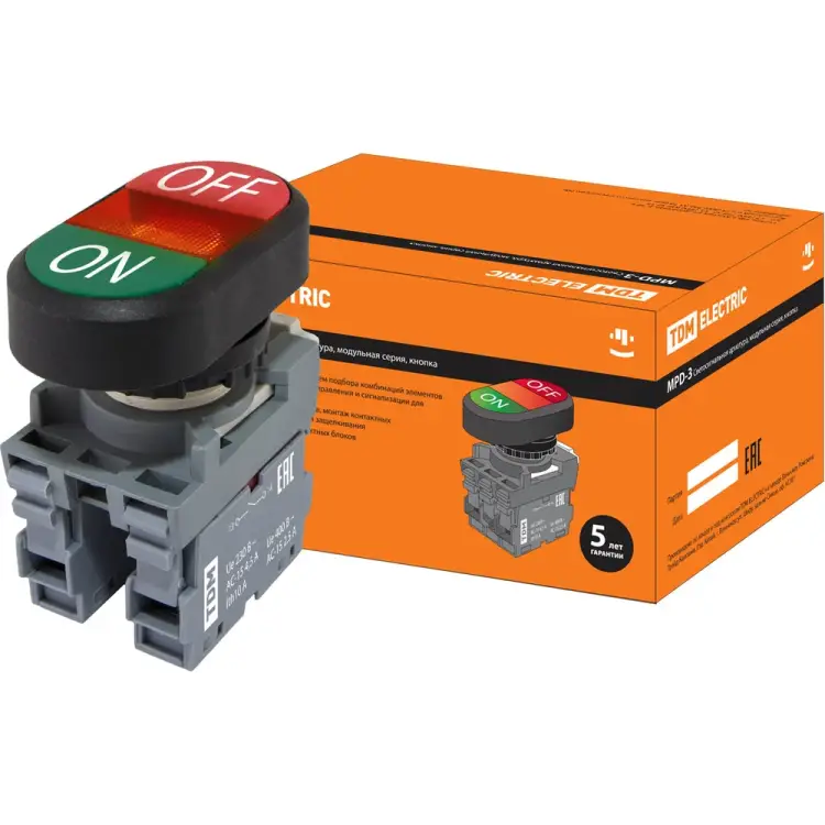 Двойная кнопка TDM ELECTRIC MPD3-11R LED SQ0747-0062