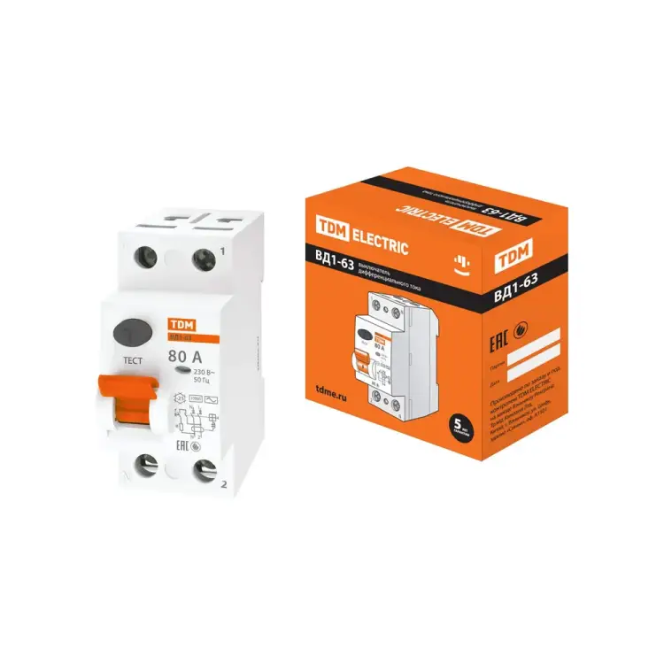 Устройство защитного отключения TDM ELECTRIC УЗО ВД1-63 SQ0203-0096