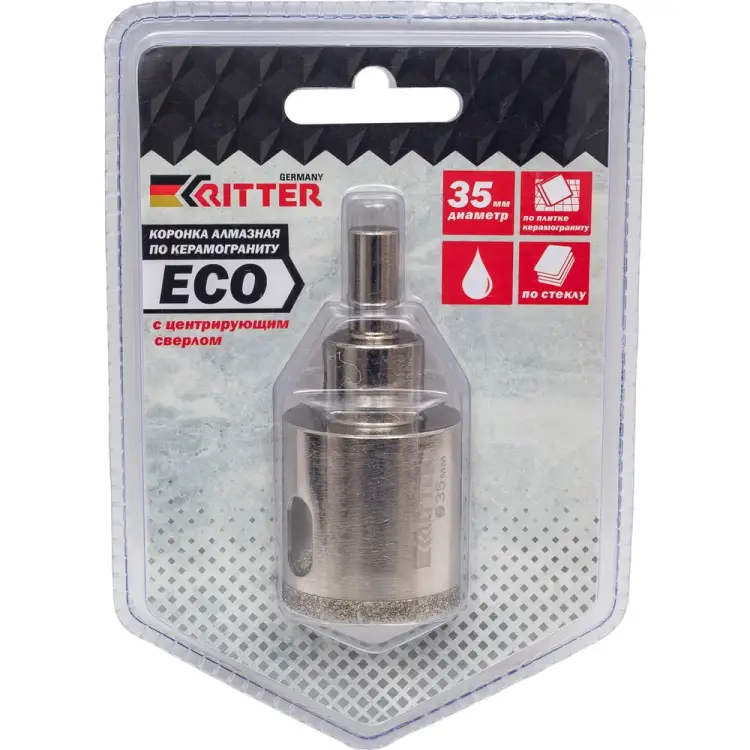 Коронка алмазная по стеклу и керамограниту RITTER PS22305351