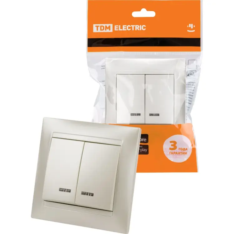 2-клавишный выключатель TDM ELECTRIC Лама SQ1815-0805