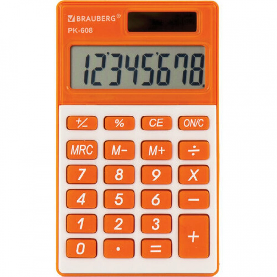 Карманный калькулятор BRAUBERG PK-608-RG