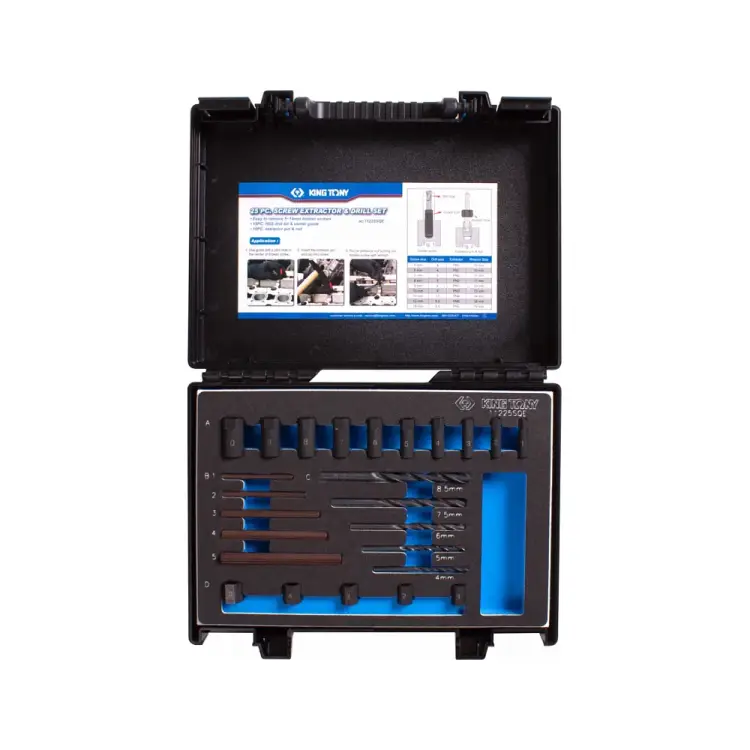 Набор для извлечения поврежденного крепежа KING TONY 11225SQE Набор для извлечения поврежденного крепежа KING TONY 11225SQE