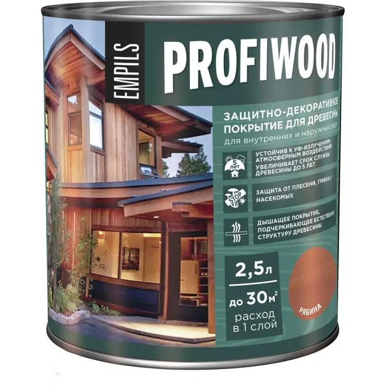 Защитно-декоративное покрытие для древесины Profiwood 72657